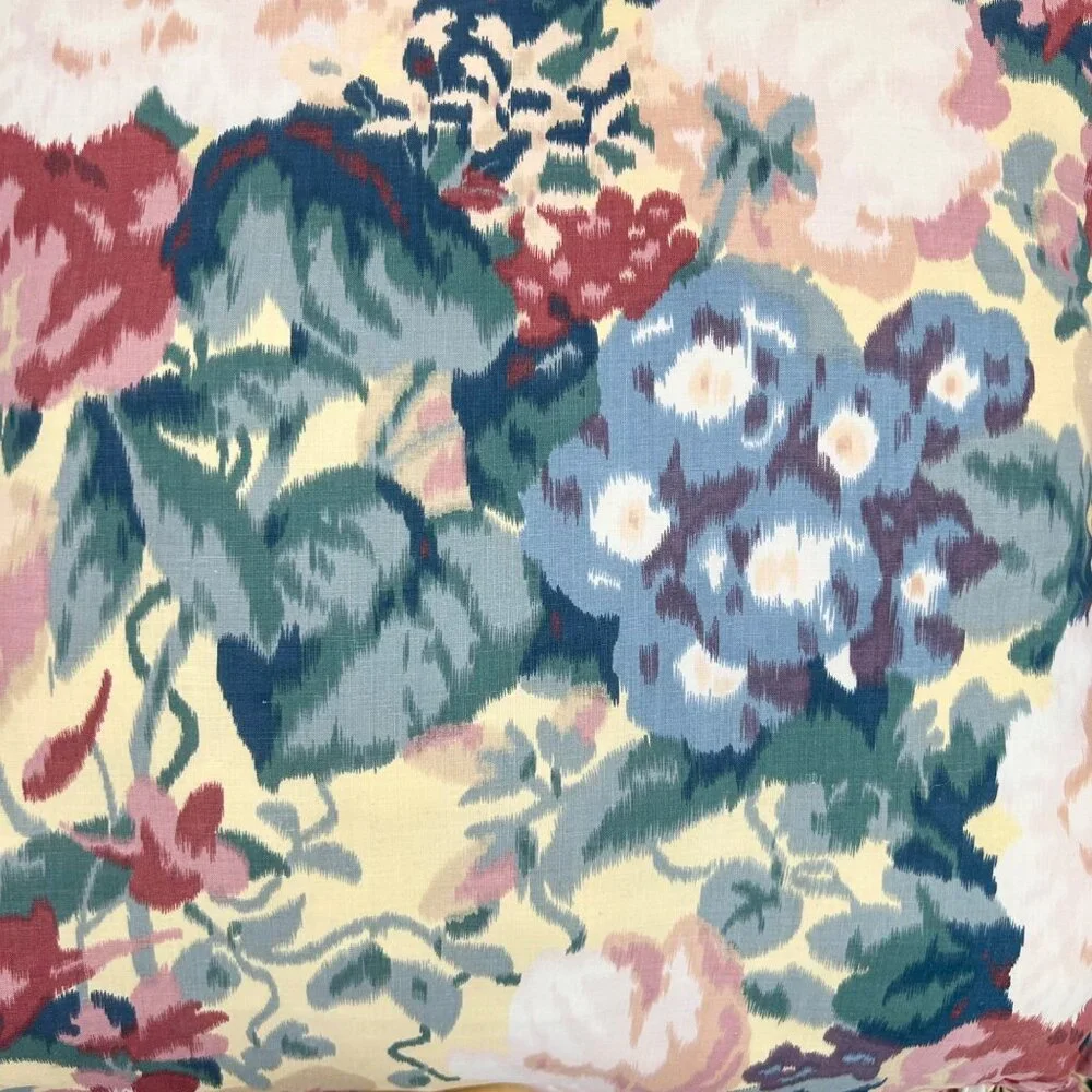 VINTAGE FLORAL RUFFLED THROW PILLOW ZIPPERD SHAM PILLOW INSIDE COTTAGE